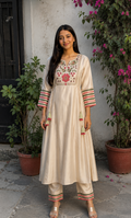 Premium Embroidered Silk Cotton Blend Kurta Set for Women | Daily & Festive Wear